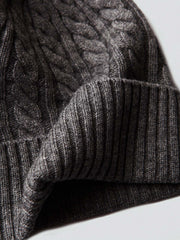 製品画像: ケーブル柄 ウールニット3点セット(マフラー、帽子、手袋)の全体展示画像。エレガントで統一感のあるデザインが特徴。柔らかなラムウールとカシミヤ混紡素材を使用し、冬の防寒用に最適。
詳細画像: ケーブル柄の編み目をクローズアップした詳細画像。高品質ラムウール90%とカシミヤ10%混紡素材の柔らかさと光沢感を強調したディテール。