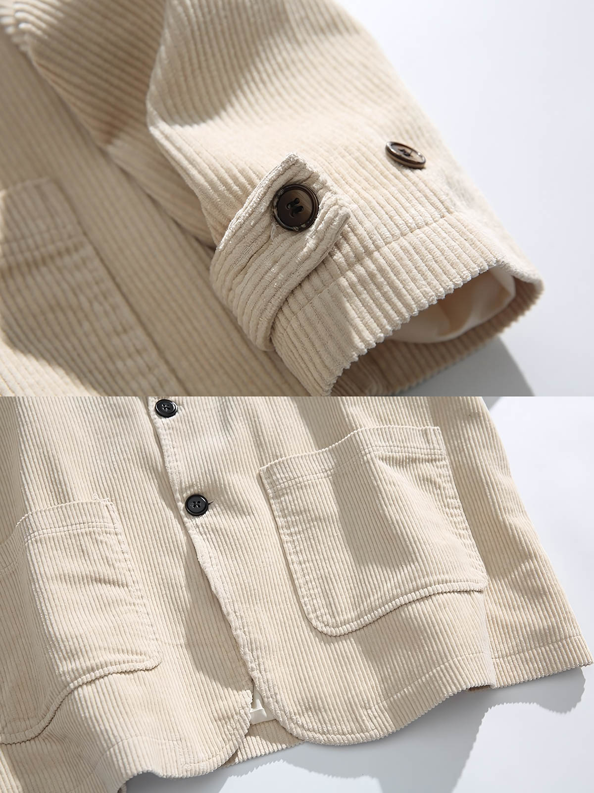 製品画像
多ポケットコーデュロイカジュアルスーツ 100%コットンのコーデュロイ素材を使用し、カジュアルさとエレガンスを兼ね備えた万能アイテム。ポケットデザインが機能性を...
詳細画像
多ポケットコーデュロイカジュアルスーツのディテール しっかりとしたコーデュロイ素材、エレガントな仕立て、実用的なポケットデザインが特徴。