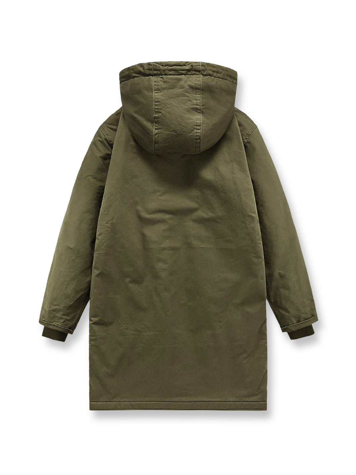 製品画像
N1デッキスタイル 海軍 フード付きコート全体図。高密度コットン素材と厚手シープスキン風ウールファー裏地を使用した、ヴィンテージ感溢れる冬用防寒アウター。
詳細画像
厚手のシープスキン風ウールファー裏地の質感、「A.R.M.Y.」プリントのクラシックディテール、ファスナーとボタンの二重防風仕様の特写。