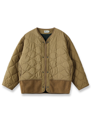 製品画像
「テフロン加工 三防テクノロジー ダイヤキルティング中綿ジャケット全体像。防水、防油、防汚の三防機能と3M™シンサレート中綿が特徴で、軽量で暖かい冬のアウター」
詳細画像
「テフロン加工 ダイヤキルティング中綿ジャケットのダブルジッパーとスナップボタンのディテールクローズアップ。防風性とデザイン性を両立」