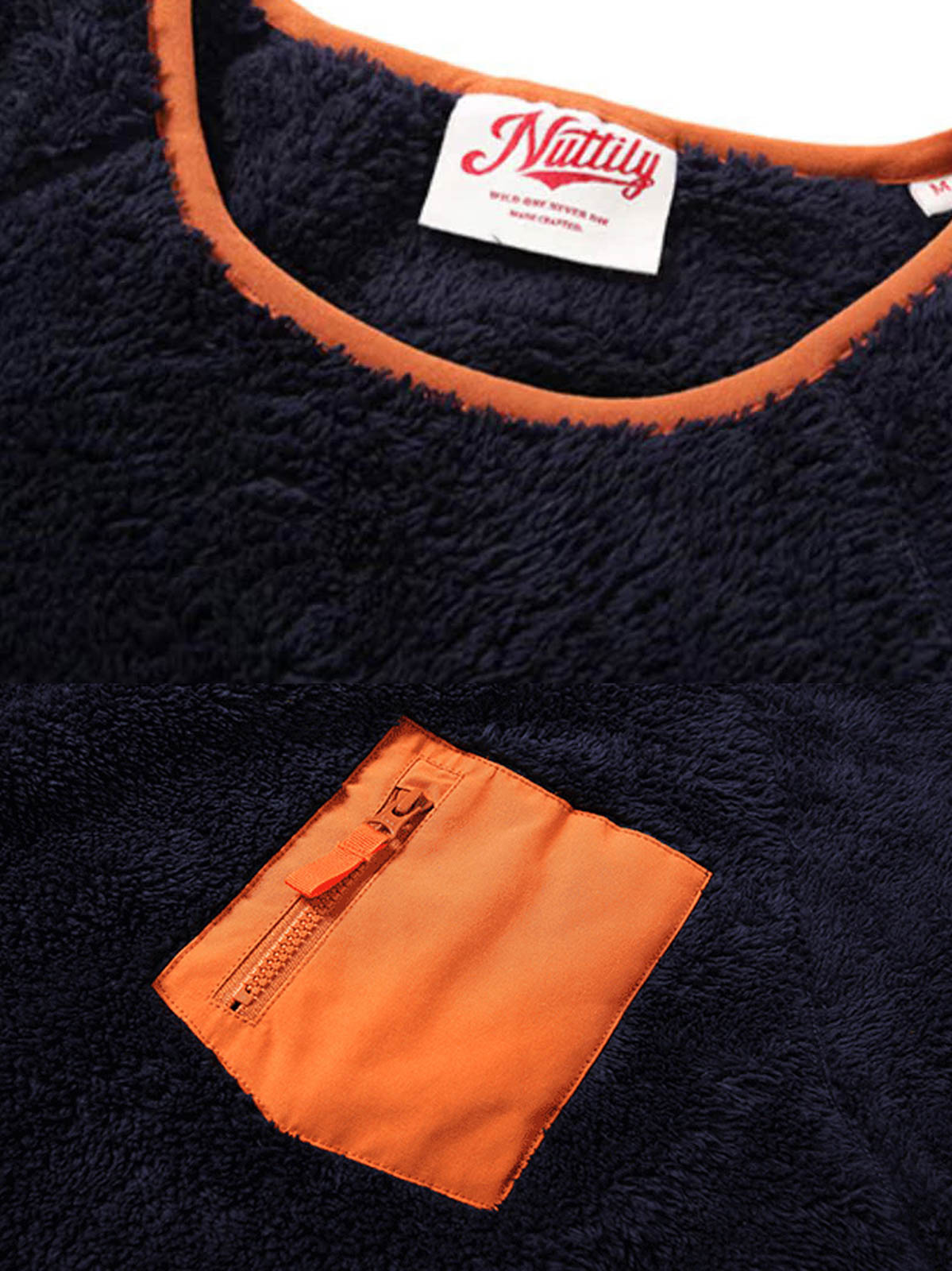 製品画像
「バイカラー コーラルフリース パッチワーク スウェット全体像。柔らかいコーラルフリース素材とバイカラーデザインが特徴の秋冬向けアイテム」
詳細画像
「バイカラー コーラルフリース パッチワーク スウェットの刺繍入りポケットとYKKカスタムジッパーのディテールクローズアップ。パッチワークの立体感が際立つ」