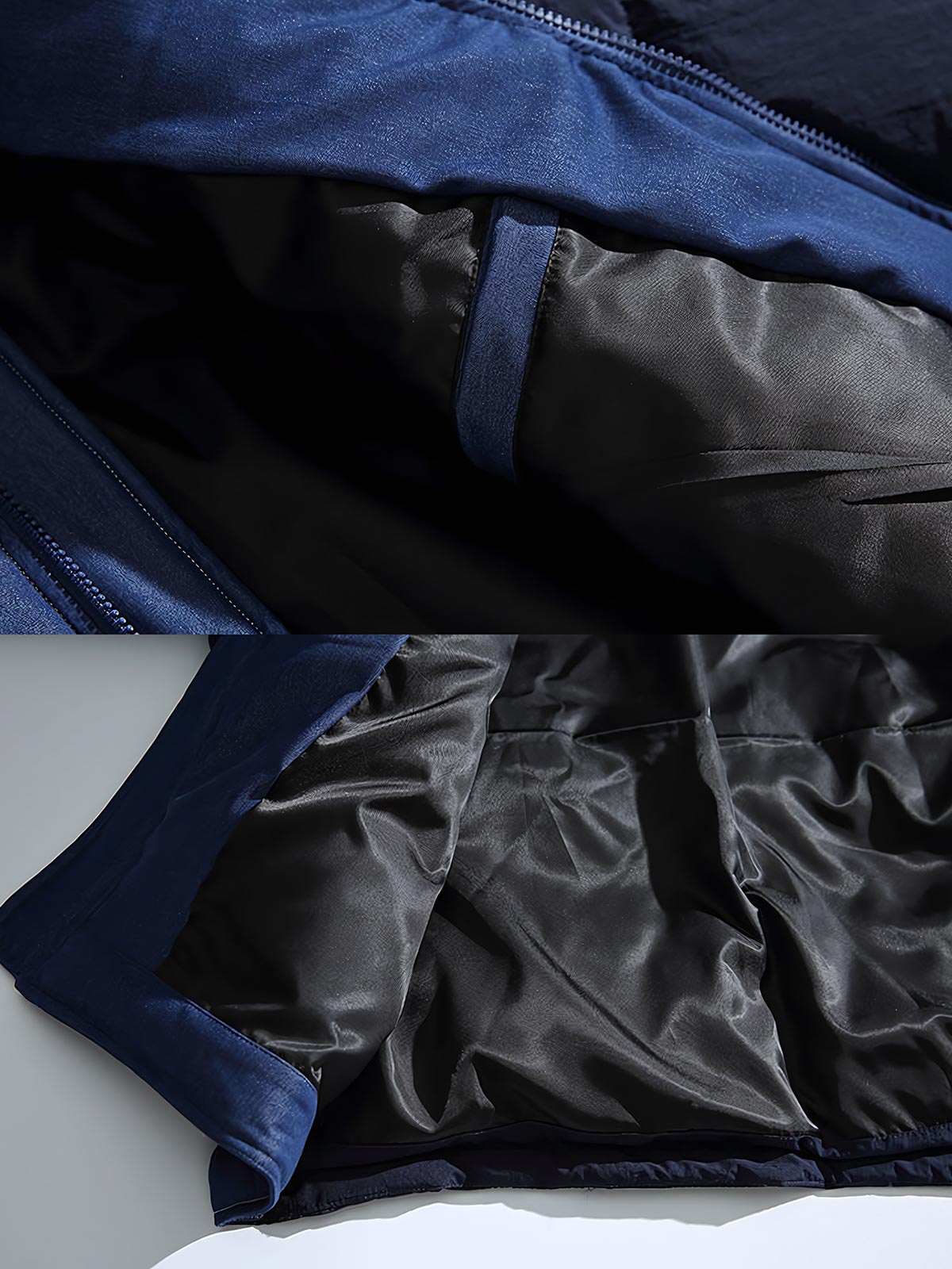 製品画像
「レトロなシープスキン風襟とバイカラーパッチワークデザインが特徴のワーク中綿ジャケット全体写真。防風性と保温性に優れた高密度素材と軽量ポリエステル中綿を採用し、アウトドアにも日常使いにも最適な冬のマストアイテム。」
詳細画像
「シープスキン風襟の立体感のある質感と、バイカラーパッチワークデザインの大きな多機能ポケットのディテール写真。防寒性を高める高密度素材と軽量中綿が使用されたジャケットの特徴を表現した画像。」