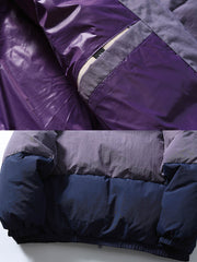 製品画像
「トリコロール配色のパッチワークデザインが特徴的なフード付きエコ中綿ジャケット。環境に配慮した再生素材を使用した冬用アウターの全体図」
詳細画像
「ハイネックフードと調節可能なドローコード付きデザイン。ダブルジップ仕様で実用性を高めたエコ中綿ジャケットのディテールクローズアップ」