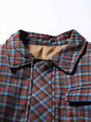 製品画像
「イギリス風チェック柄とシンプルな無地のリバーシブルデザインを特徴とする中綿ジャケット。100%コットン素材を使用し、軽量で暖かい秋冬用万能アウターの正面全体図」
詳細画像
「クラシックなイギリス風チェック柄とシンプルな無地デザインを両立したリバーシブル仕様のディテールクローズアップ。キルティング加工と袖口のゴム仕様が保温性と快適性を強化」