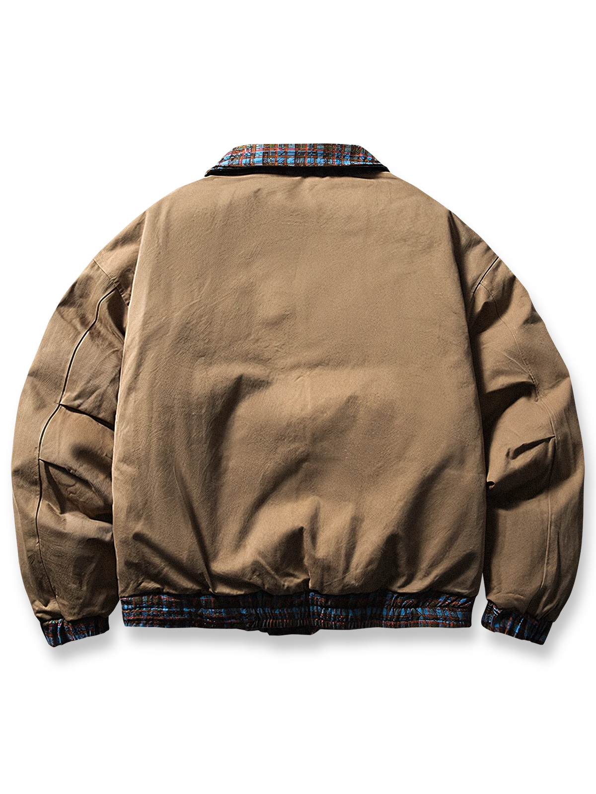 製品画像
「イギリス風チェック柄とシンプルな無地のリバーシブルデザインを特徴とする中綿ジャケット。100%コットン素材を使用し、軽量で暖かい秋冬用万能アウターの正面全体図」
詳細画像
「クラシックなイギリス風チェック柄とシンプルな無地デザインを両立したリバーシブル仕様のディテールクローズアップ。キルティング加工と袖口のゴム仕様が保温性と快適性を強化」