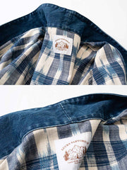 製品画像
デニムパッチワークとチェック柄を融合させた竹節編みコットン&リネン素材のはんてん全体イメージ。伝統的なはんてんデザインに現代的な要素を加え、軽やかで快適な着心地を提供。
詳細画像
デニムパッチワークとチェック柄素材のディテール。竹節編みコットン&リネン素材が通気性と軽さを実現し、視覚的な立体感を加えるデザイン。