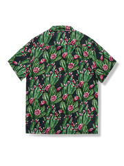 「紅花団扇」柄 アロハシャツ