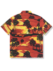 夕日ヤシの木 アロハシャツ