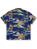 鷹・松・竹・獅子唐柄 アロハシャツ