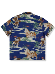 鷹・松・竹・獅子唐柄 アロハシャツ