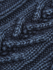 藍染 ジャカード編みニットカーディガン・アップグレード版