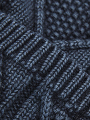 藍染 ジャカード編みニットカーディガン・アップグレード版