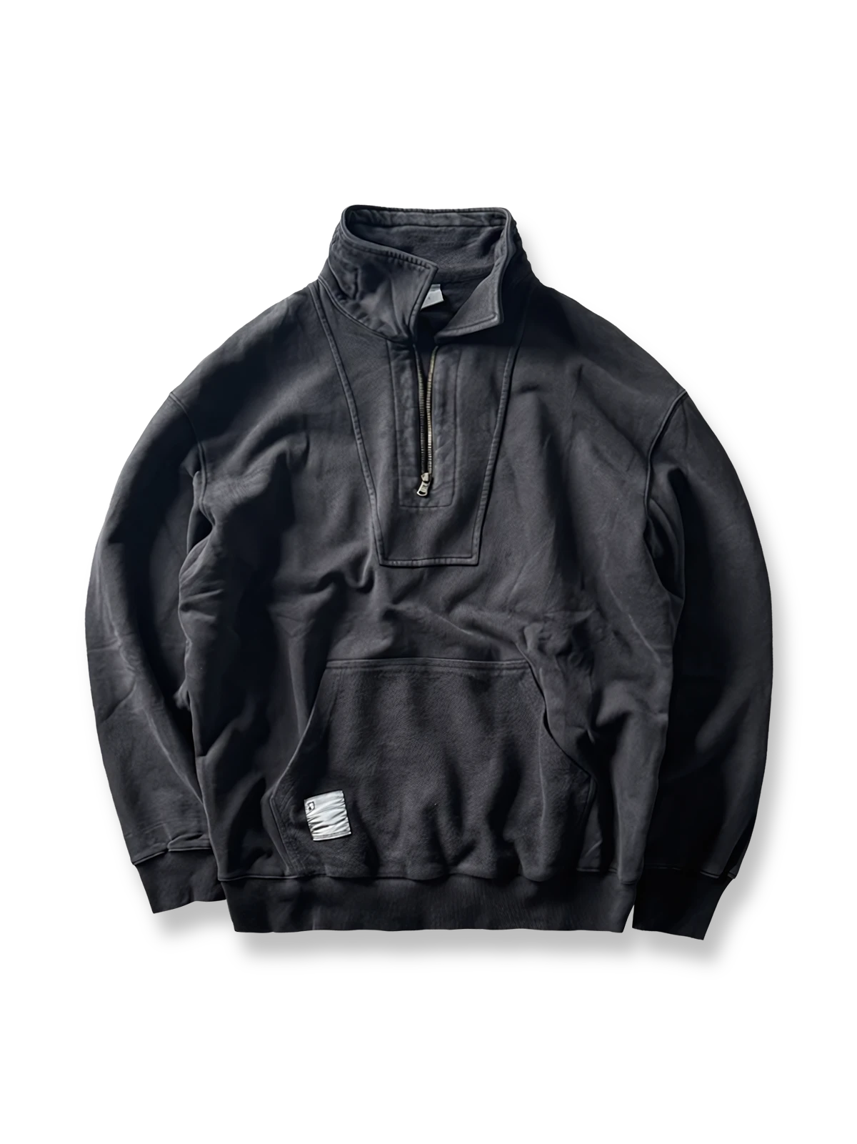 重量感のあるウォッシュドアメリカンヴィンテージハーフジップスウェットの全体図