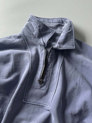 ウォッシュドハーフジップスウェット