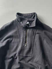 ウォッシュドハーフジップスウェット