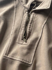 ウォッシュドハーフジップスウェット