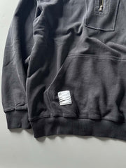 ウォッシュドハーフジップスウェット