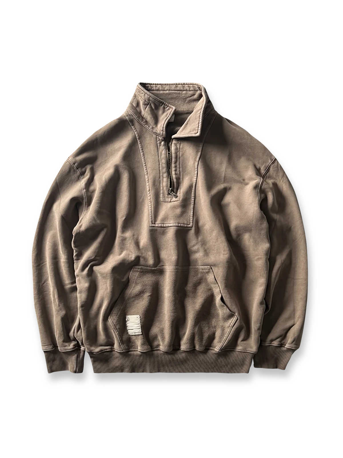 重量感のあるウォッシュドアメリカンヴィンテージハーフジップスウェットの全体図