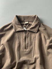 ウォッシュドハーフジップスウェット