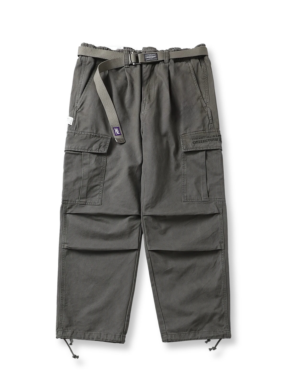 多機能ポケットとワイドレッグのワークデニムパンツ全体図