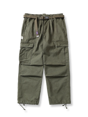 多機能ポケットとワイドレッグのワークデニムパンツ全体図