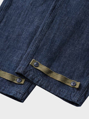 海軍 デニム デッキオーバーオール