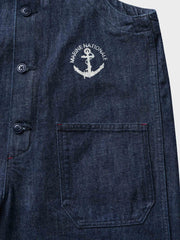 海軍 デニム デッキオーバーオール