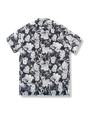 PLAME AUBE|白花柄 黒アロハシャツ