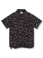 PLAME AUBE|タバコ柄 黒アロハシャツ
