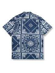 PLAME AUBE|ネイビー ペイズリー柄アロハシャツ