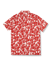 PLAME AUBE|赤花柄 アロハシャツ