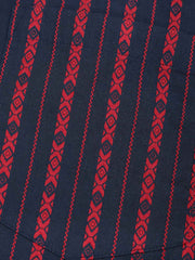 色織りトーテム ジャカード キューバカラーストライプ シャツ