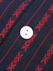 色織りトーテム ジャカード キューバカラーストライプ シャツ