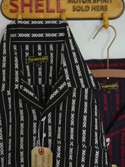 色織りトーテム ジャカード キューバカラーストライプ シャツ