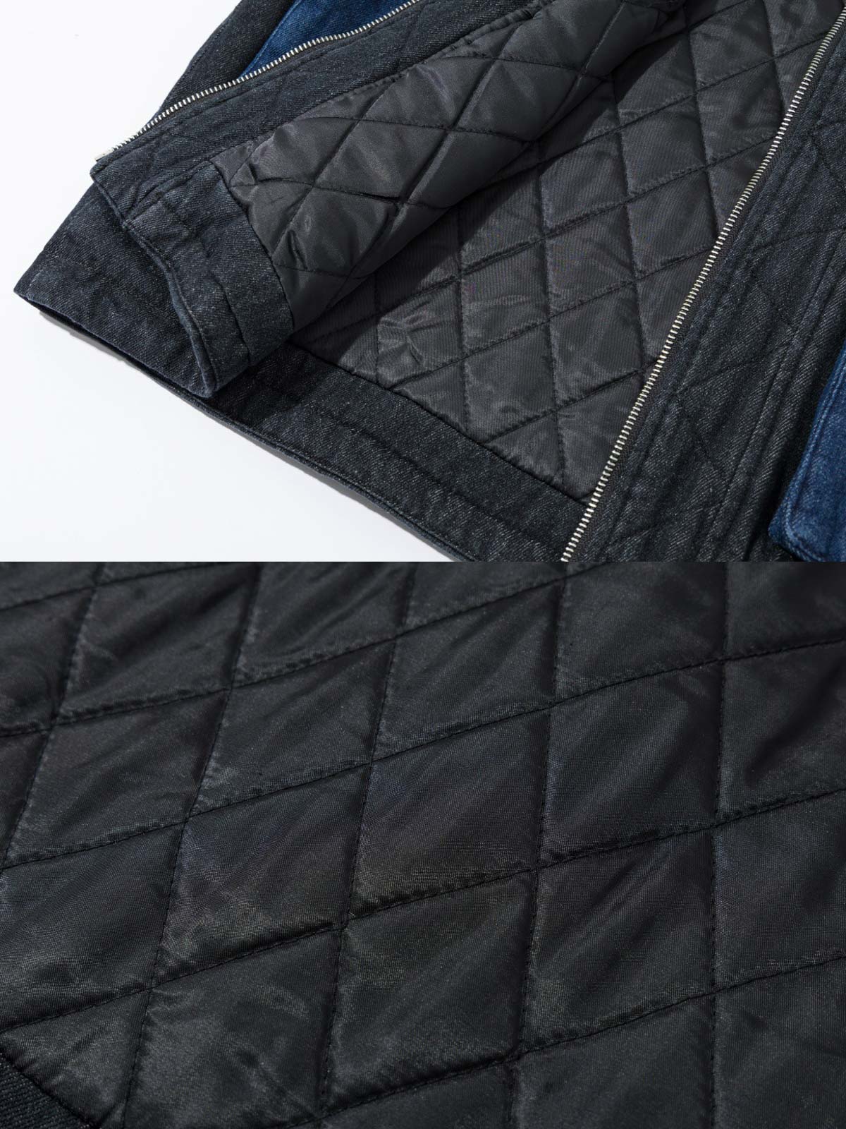 製品画像
デニム はんてん 中綿 厚手の全体展示図。伝統的なはんてんデザインとデニム素材が融合した、レトロとモダンを兼ね備えた秋冬にぴったりのアイテム。
詳細画像
カラーブロックポケットとジッパーデザインのディテールクローズアップ。ユニークなデザインが視覚的なアクセントを加え、実用性とスタイルを両立。