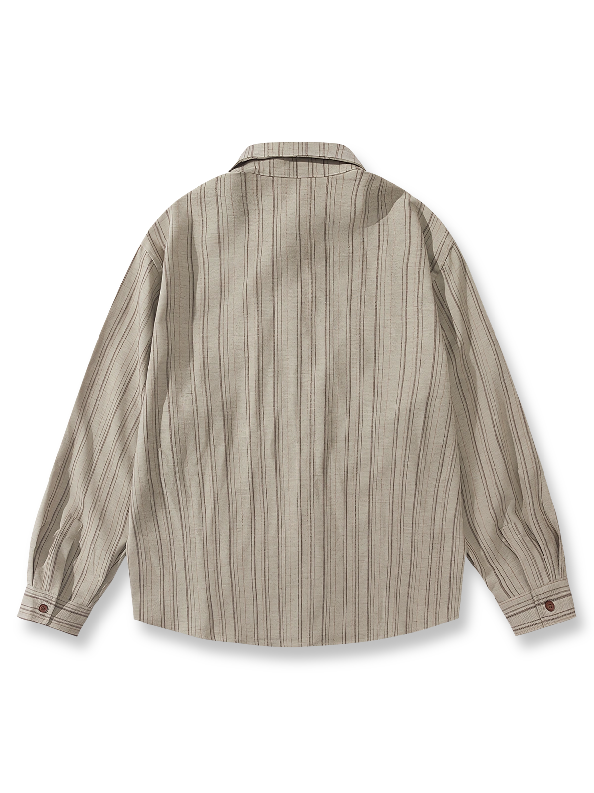 製品画像: レトロストライプダブルポケット長袖シャツ全体展示