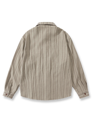 製品画像: レトロストライプダブルポケット長袖シャツ全体展示