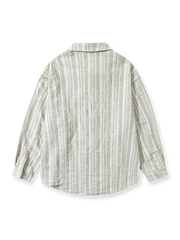 スラブストライプコットンシャツの全体展示