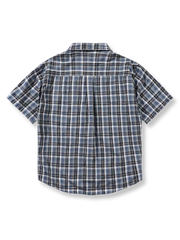 チェック柄カラーポケット半袖シャツ