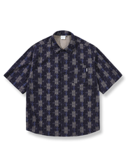 エスニック プリント 半袖シャツ