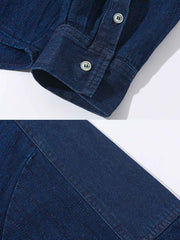 パッチワークと藍染ディテールのクローズアップ