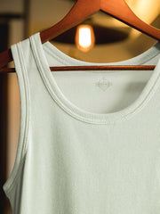 ヴィンテージ リブ編み コットン ノースリーブ タンクトップ
