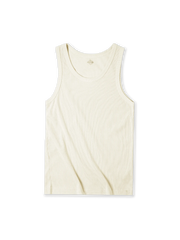 ヴィンテージ リブ編み コットン ノースリーブ タンクトップ
