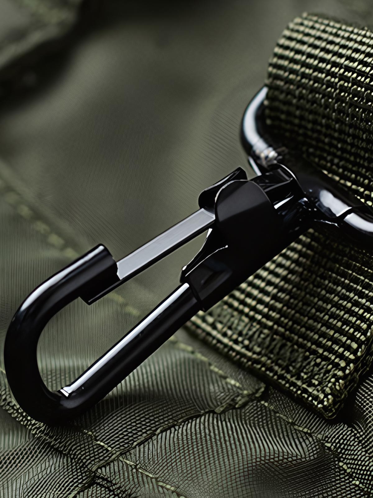 製品画像
1960年代のUSAFナイロンヘルメットバッグをリバイバルしたデザインの全体画像。防水性を備えた高密度ナイロン素材と多機能収納ポケットを特徴とするクラシカルなミリタリーバッグ。
詳細画像
フロント部分の立体収納ポケット、金属製フック、YKK製ナイロンファスナー、そしてキルティング加工された内部の中綿ディテールを強調したクローズアップ画像。