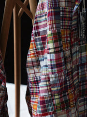 パッチワークチェック長袖シャツ