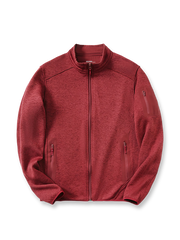 製品画像
「9色展開のスタンドカラーフリースジャケットの全体展示画像。高い透湿性と保温性を兼ね備え、スタンドカラーデザインが防風性と首元の立体感を引き立てるジャケット。多孔構造、ポーラス構造、マイクロポーラス膜技術、透湿性、保温性、防風、9色展開。」
詳細画像
「スタンドカラーフリースジャケットのスタンドカラー部分と袖口のディテールを特写。防風性と保温性を高めるデザインが際立ち、柔らかな起毛素材と立体メッシュ素材の構造が確認できる。スタンドカラー、防風デザイン、保温性、起毛素材、立体メッシュ、多孔構造、ディテール特写。」