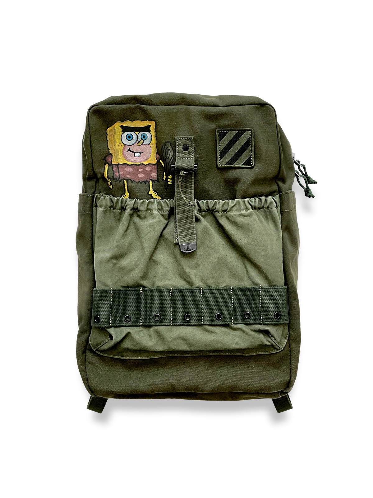 第3歩兵師団にインスパイアされたキャンバスヴィンテージリュックの全体ビュー