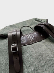 70年代レトロ テントカラーキャンバス×レザー 登山リュック