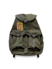 70年代レトロ テントカラーキャンバス×レザー 登山リュック