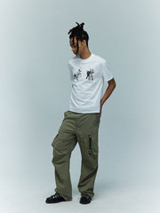 兵士プリントルーズフィット半袖Tシャツ